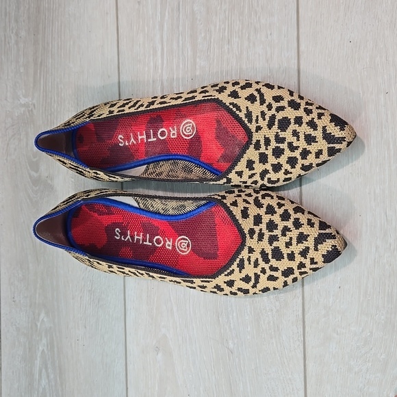 Rothy's Women Leopard Animal Print The Pointed toe flats ballet shoes sz 9.5 - Picture 4 of 13